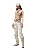 High-Elastic V-Neck Knotted Acetate Camisole