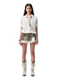 Medium-Sleeve Jacquard Shirt & Shorts Set