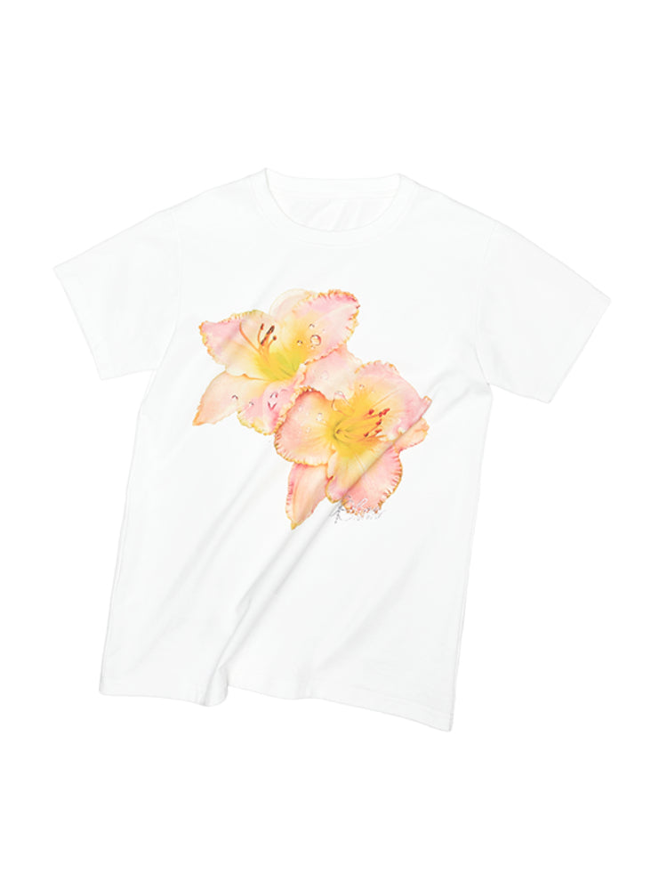 Printed Loose Austrian Rhinestone T-shirt