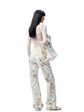 Floral Rhinestone Off-the-Shoulder Cover-Up