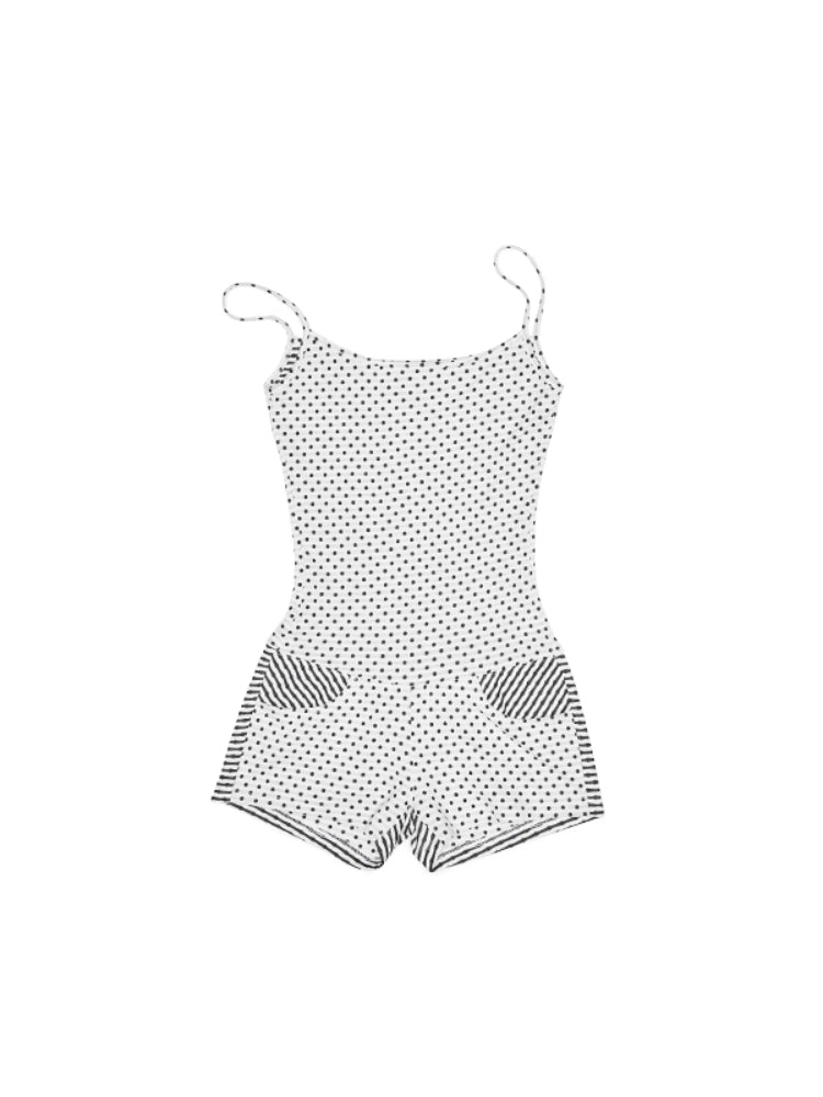 Polka Dot Stripe Jumpsuit Set
