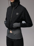 Double-Slider Small Polka Dot Devil Horn Hoodie