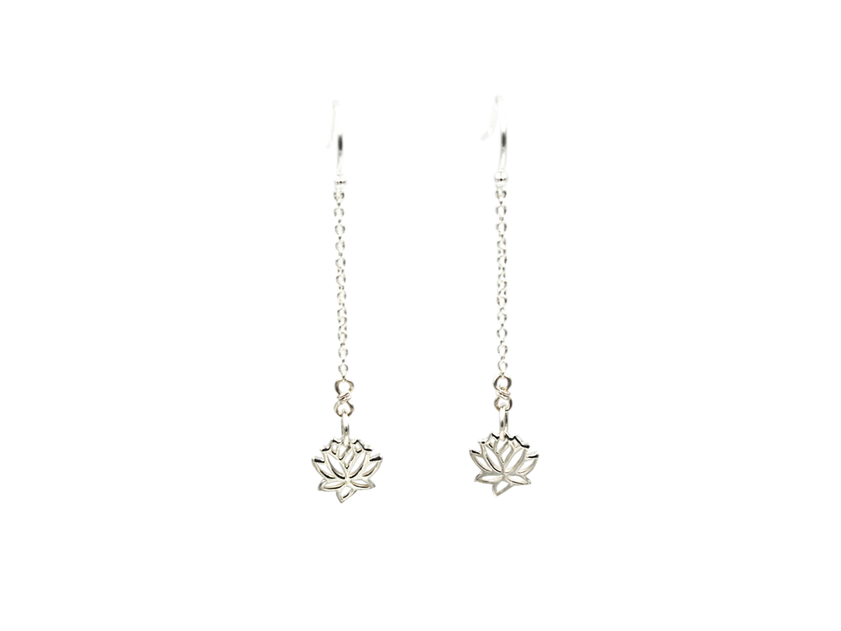 Sterling Silver Lotus Earrings