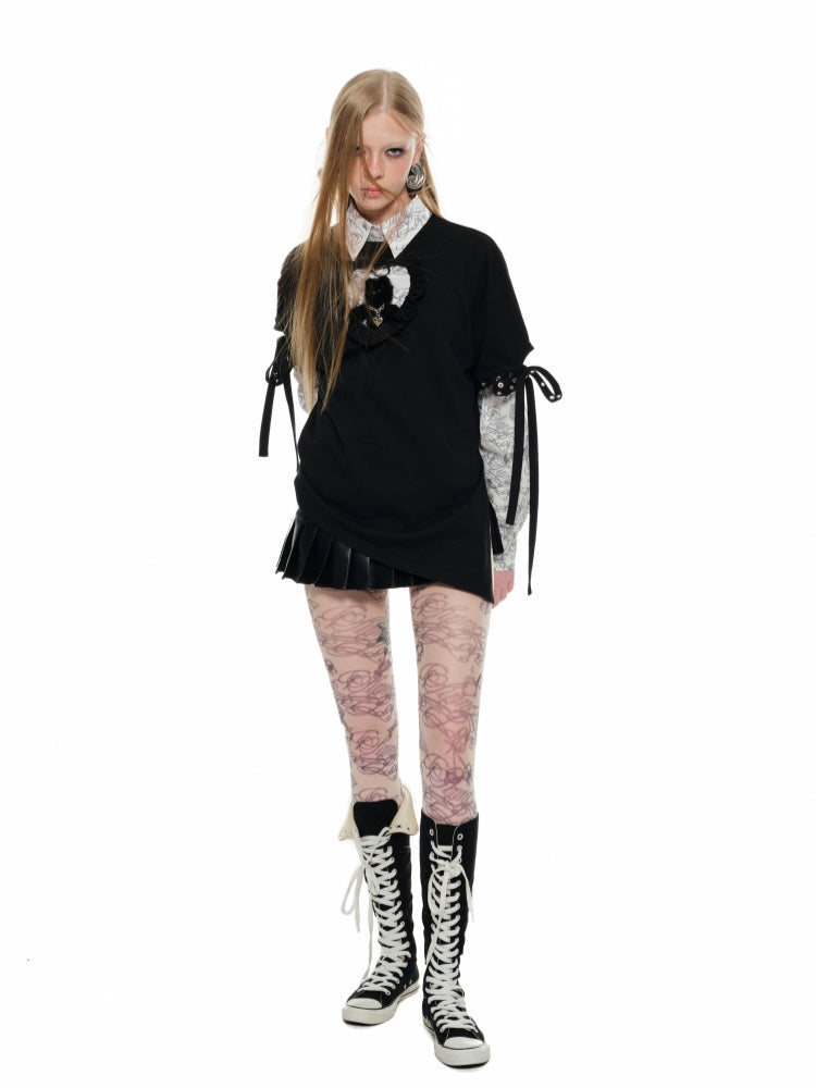 Black & White Tattoo Print Shirt