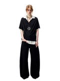 Oversized Fake Two-piece Polo Shirt