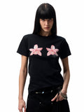 Printed Loose Austrian Rhinestone T-shirt