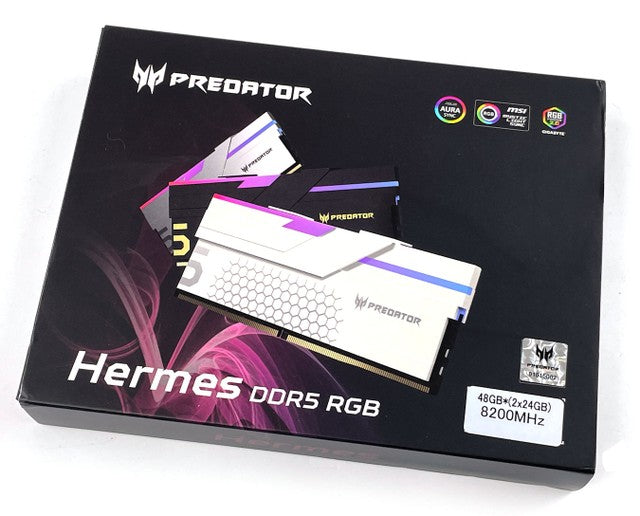 Комплект Acer Predator 48 ГБ (2 x 24 ГБ) HERMES RGB White BL.9BWWR.456 DDR5 8200 МГц CL40 Память AMD EXPO и Intel XMP 3.0 (RM-AH5M48W)