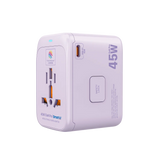 MICRODIA 1WorldAdapter™ PD45W GaN Pro™ с 3 портами USB-C PD3.2 и USB-A QC4+ PPS с быстрой зарядкой
