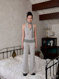 Polka Dot Stripe Double-Sided Tank Top