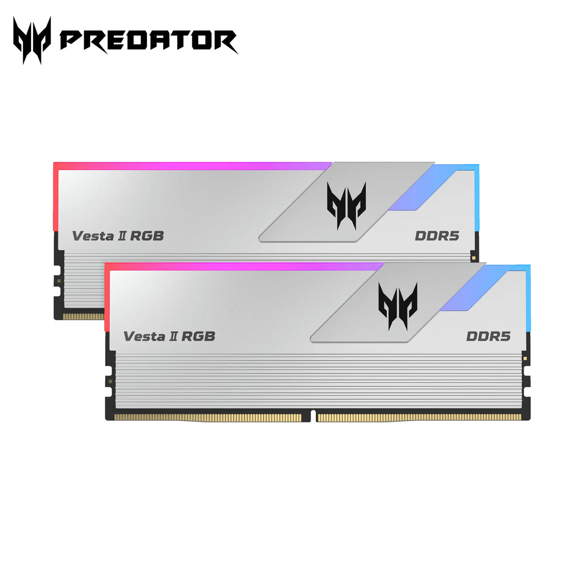 Комплект Acer Predator 64 ГБ (2 x 32 ГБ) VESTA II RGB Silver BL.9BWWR.371 DDR5 6000 МГц CL30 Память AMD EXPO и Intel XMP 3.0 (RM-AV5D64W) 