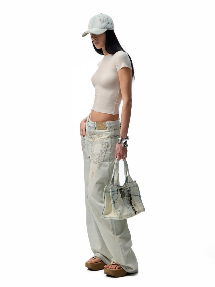 Basic Slim-Fit Solid-Color T-shirt