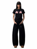 Printed Loose Austrian Rhinestone T-shirt