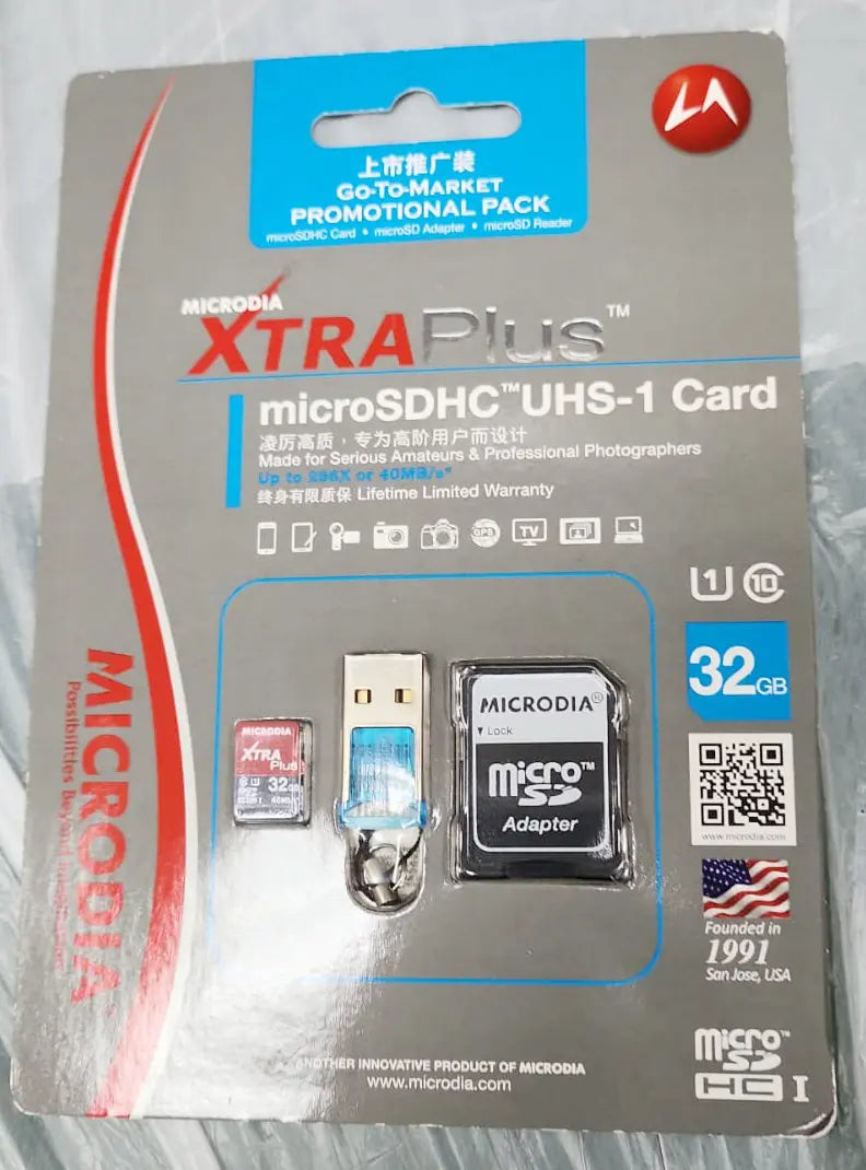 MICRODIA XTRA Plus™, Micro SDHC, карта UHS-1, 32 ГБ + USB + адаптер