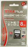 MICRODIA XTRA Plus™, Micro SDHC, карта UHS-1, 8 ГБ + адаптер