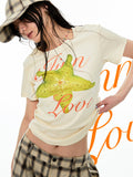Fruit  Printed Rhinestone T-shirt