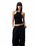 Basic Solid-Color Embroidered Slim-Fit?Vest