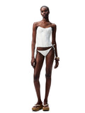 Jacquard Fishbone Strapless Sexy Swimsuit