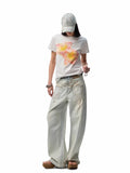 Printed Loose Austrian Rhinestone T-shirt