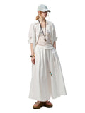 Mid Sleeve Loose-fit Shirt & Skirt Set