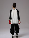 Printed Knitted Raglan-Sleeve T-Shirt