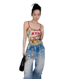 Polka Dot Cat Dog Color-Blocking Camisole