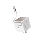 MICRODIA SMARTCube™ POWERCord 35 Вт, настенное зарядное устройство GaN Pro со встроенным кабелем USB-C и выходом для зарядки USB-C 