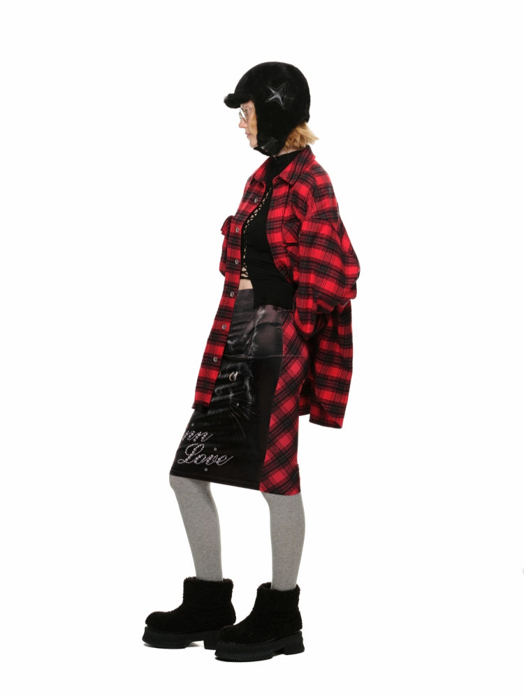 Plaid Brushed Loose Shirt
