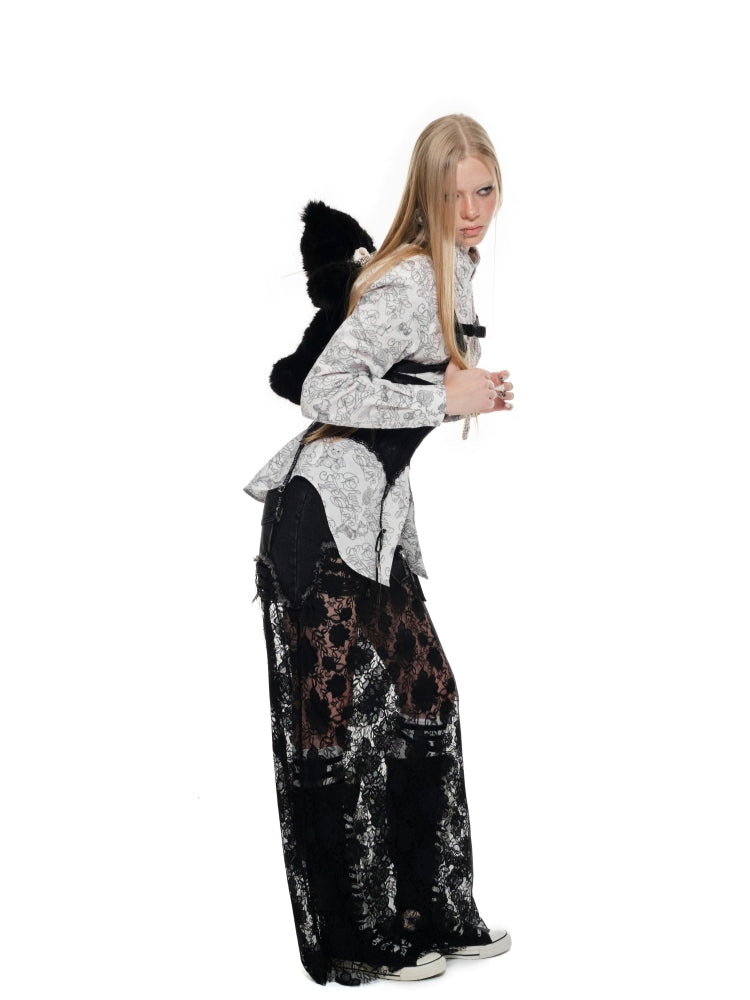 Black & White Tattoo Print Shirt