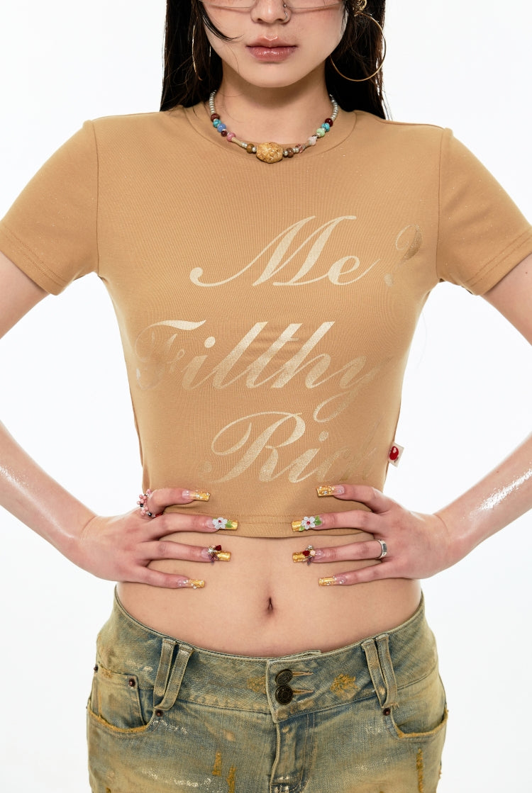Waist-Cinched Basic T-Shirt