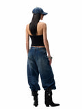 Slanted U-Neck Knot Embroidery Vest