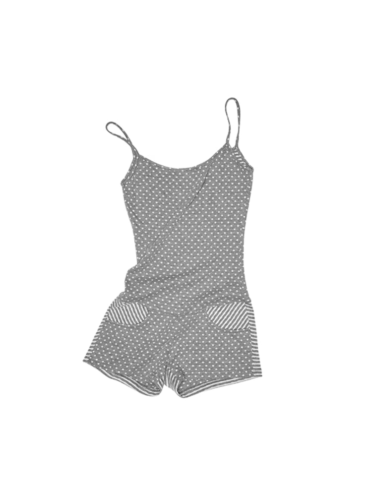 Polka Dot Stripe Jumpsuit Set