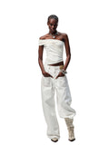 Irregular Multi-Wear Ruched Acetate T-Shirt