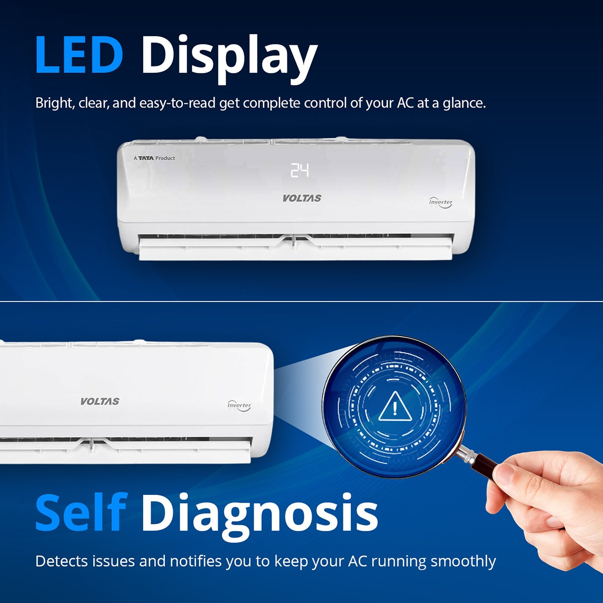 Инвертор переменного тока Voltas SmartAir, 1 тонна, 3 звезды - 123 В Vertis Emerald