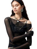 Floral Rhinestone Off-the-Shoulder Cover-Up