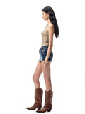 Floral Austrian Rhinestone I-shaped Vest