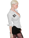Black & White Striped Retro?Shirt