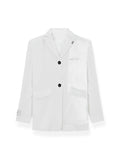Mirror Finish Glossy Leather-Label Blazer