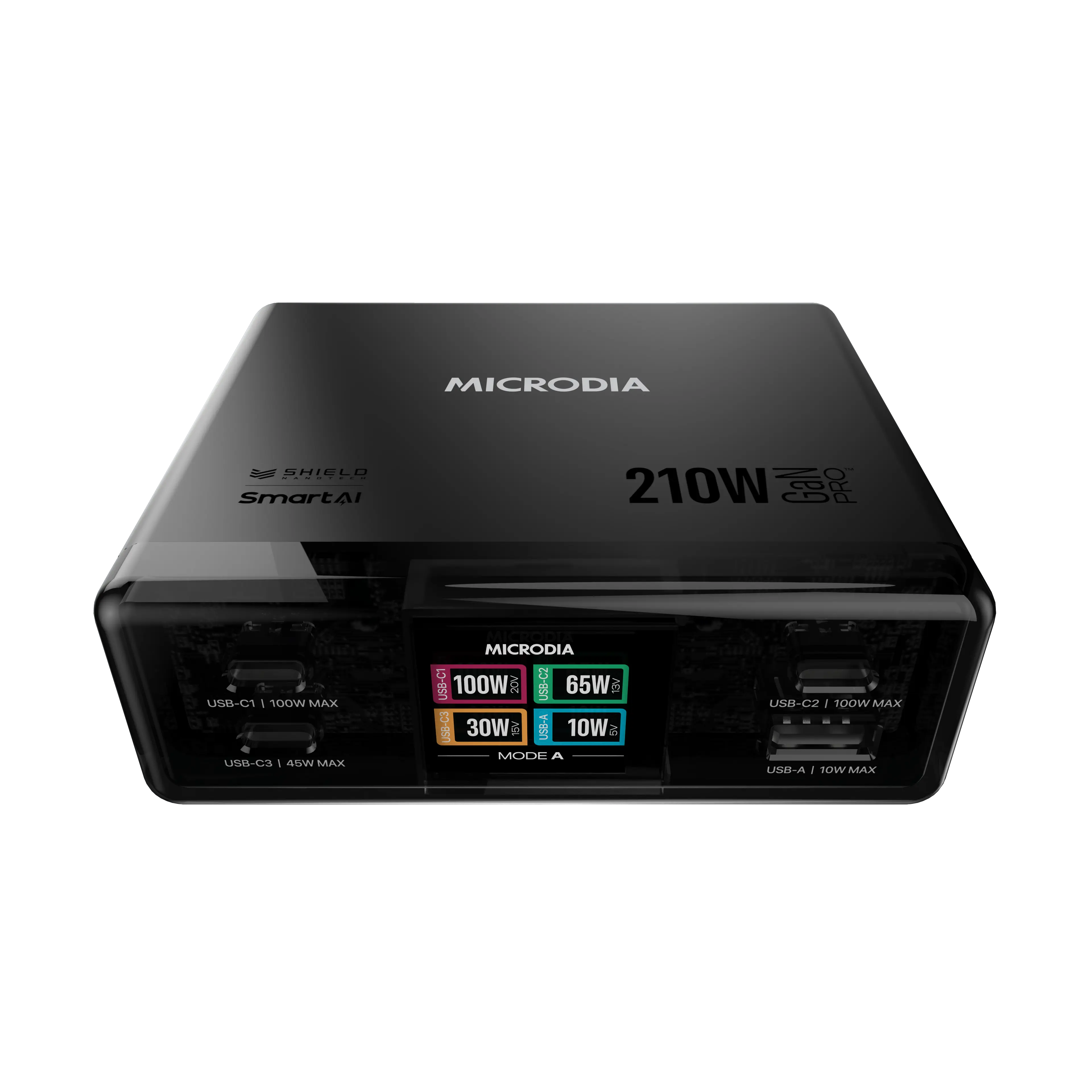 Зарядная станция MEGACharge210, настольное зарядное устройство мощностью 210 Вт, 4 порта, USB-C PD и USB-A 