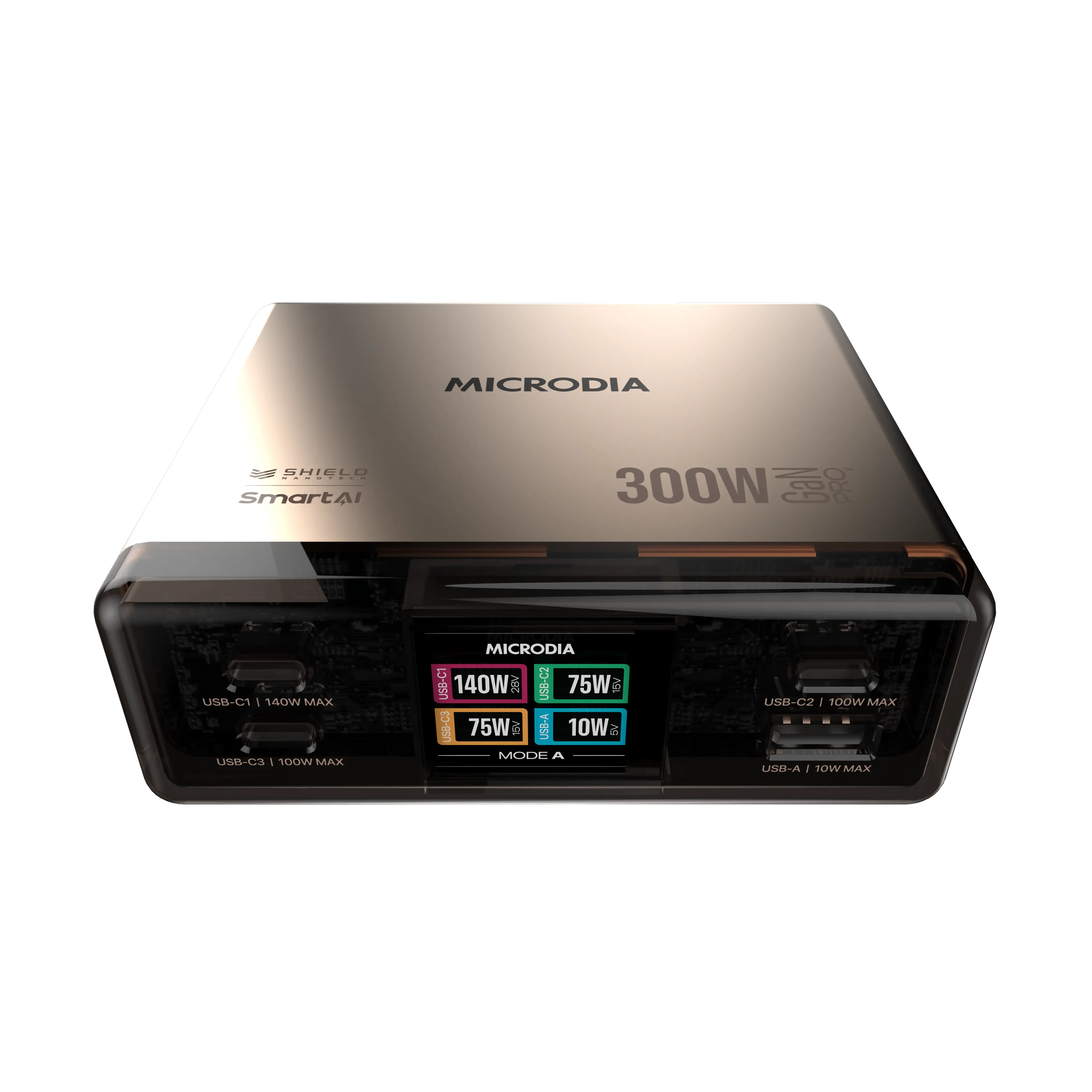 Зарядная станция MEGACharge300, настольное зарядное устройство мощностью 300 Вт, 4 порта, USB-C PD и USB-A 