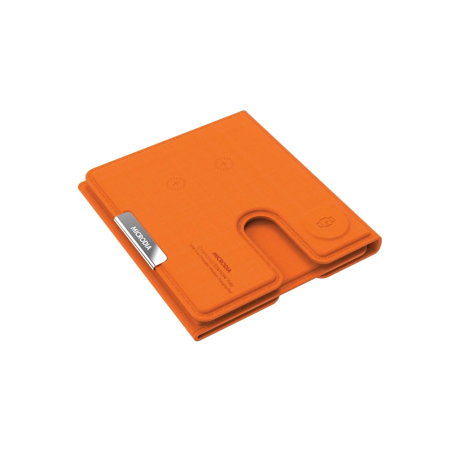 MICRODIA CHARGINGStation™ FOLIO, портативная складная двухконтурная беспроводная зарядная станция «3 в 1» мощностью 23 Вт