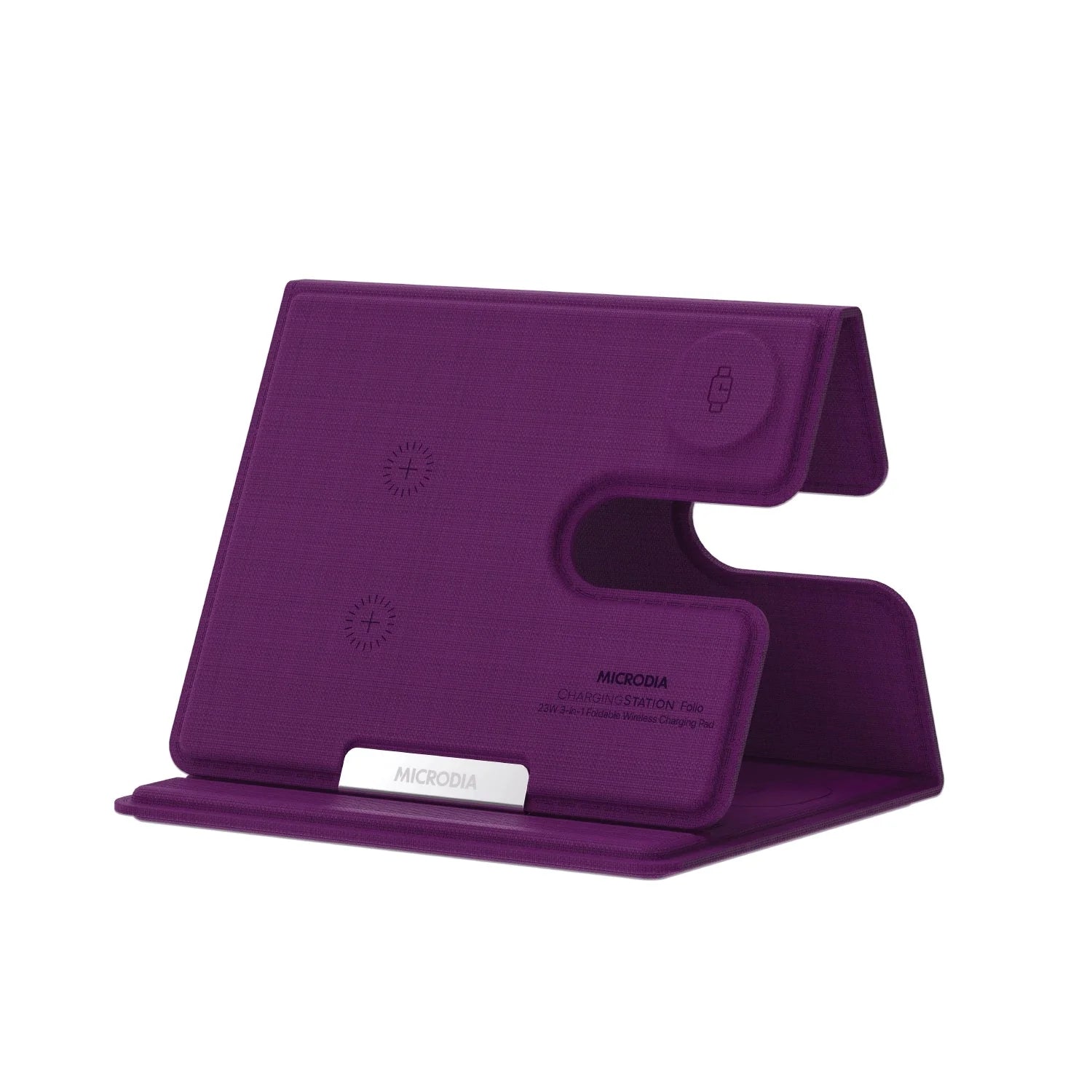 MICRODIA CHARGINGStation™ FOLIO, портативная складная двухконтурная беспроводная зарядная станция «3 в 1» мощностью 23 Вт
