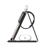 MICRODIA CHARGINGStation™ FOLIO, портативная складная двухконтурная беспроводная зарядная станция «3 в 1» мощностью 23 Вт