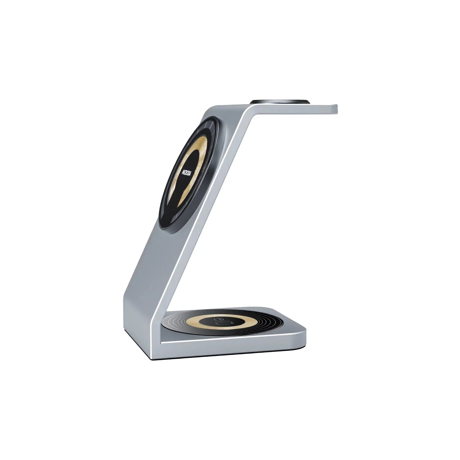 MICRODIA SNAPStation™ Aluminaire, 23 Вт, алюминиевая беспроводная зарядная станция «3 в 1» в стиле iMac 
