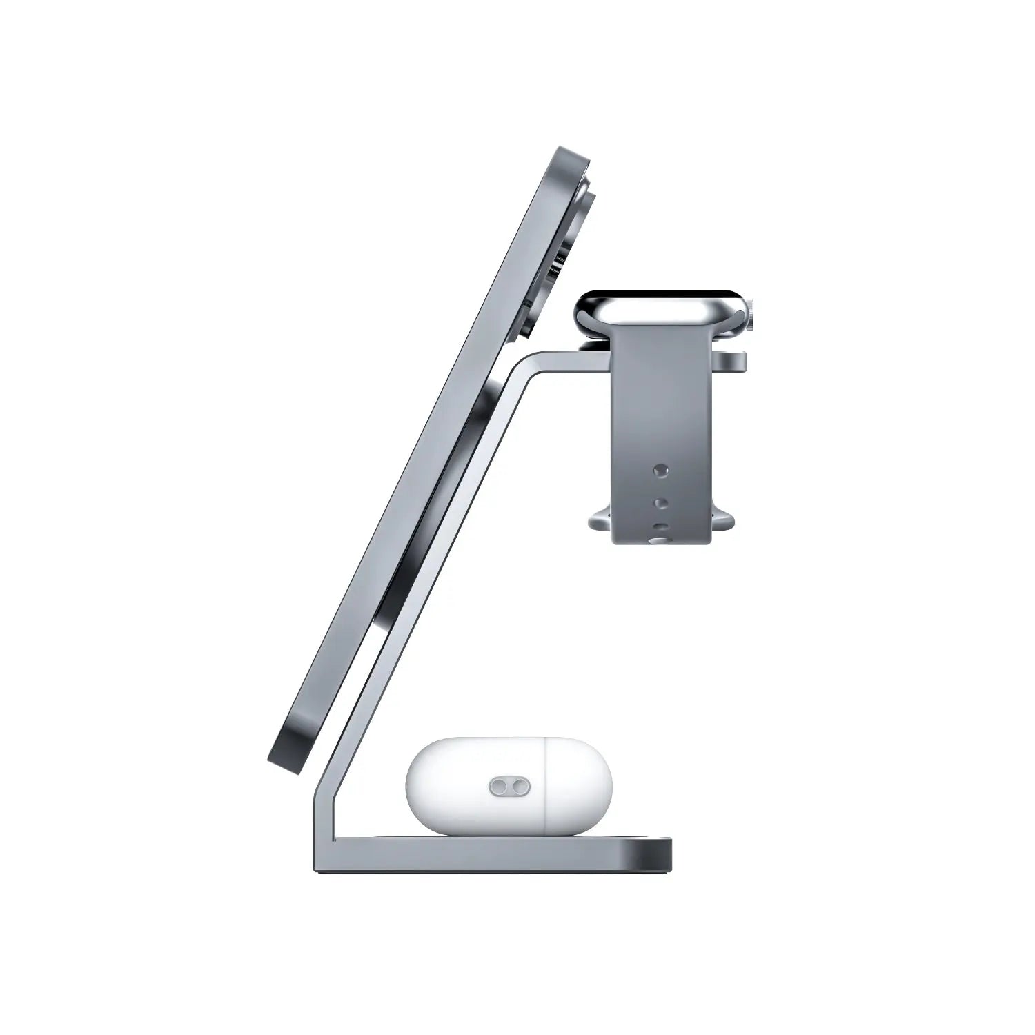 MICRODIA SNAPStation™ Aluminaire, 23 Вт, алюминиевая беспроводная зарядная станция «3 в 1» в стиле iMac 
