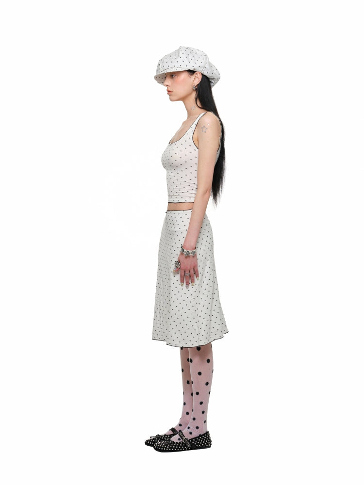Cat Paw Lace Back Top & Skirt Set