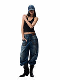 Slanted U-Neck Knot Embroidery Vest