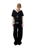 Oversized Fake Two-piece Polo Shirt