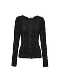 Hollow-out Sheer Knitted Top