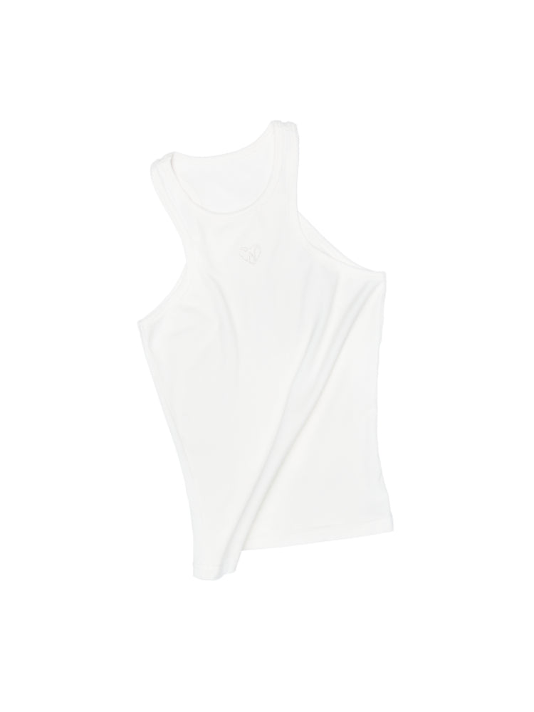 Basic Solid-Color Embroidered Slim-Fit?Vest