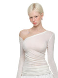 Deconstructed Buttoned Asymmetrical Shoulder?Crewneck